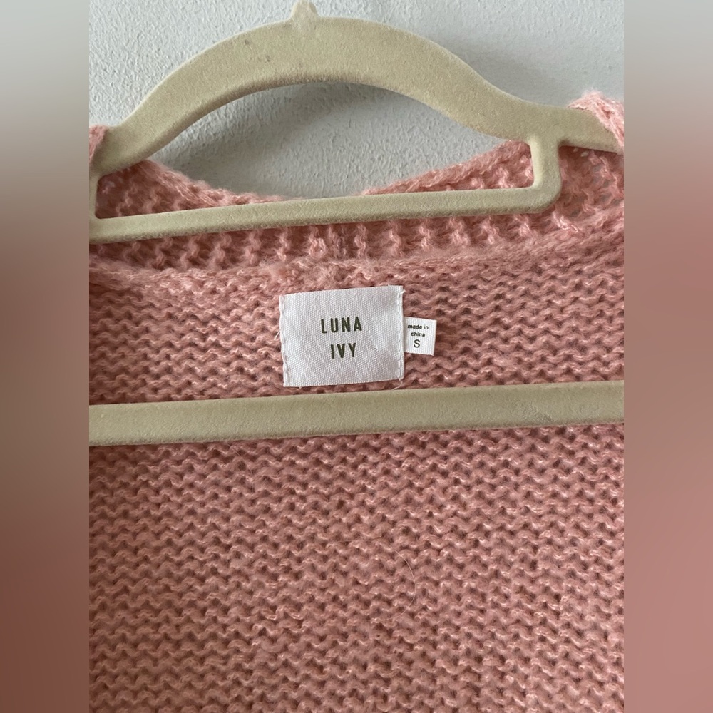 NWOT Luna Ivy PINK CHERRY CARDIGAN SIZE S - Picture 4 of 9